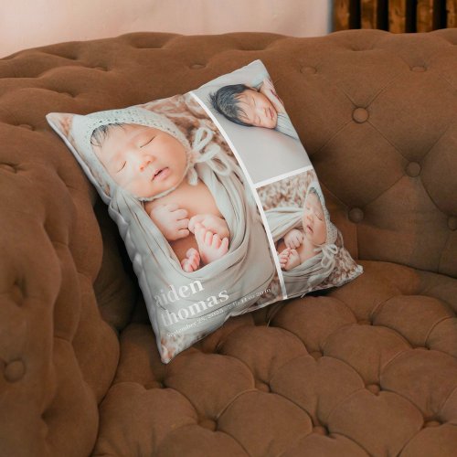 Gallery of Three Editable Color Photo Throw Pillow