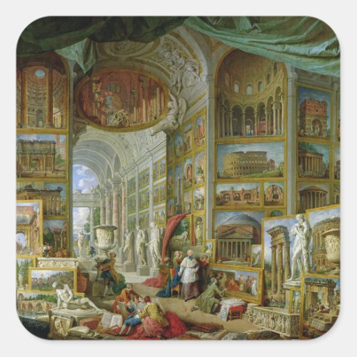 Gallery of Views of Ancient Rome 1758 Square Sticker