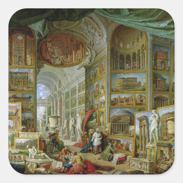 Gallery of Views of Ancient Rome, 1758 Square Sticker (Front)