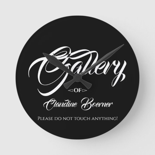 Gallery Sign for Artist Wall Clock