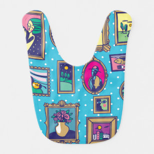 Gallery Wall: Diverse Picture Collection Baby Bib