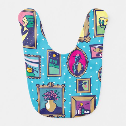 Gallery Wall Diverse Picture Collection Baby Bib
