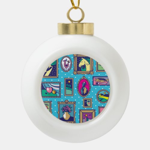Gallery Wall Diverse Picture Collection Ceramic Ball Christmas Ornament