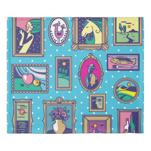 Gallery Wall Diverse Picture Collection Duvet Cover