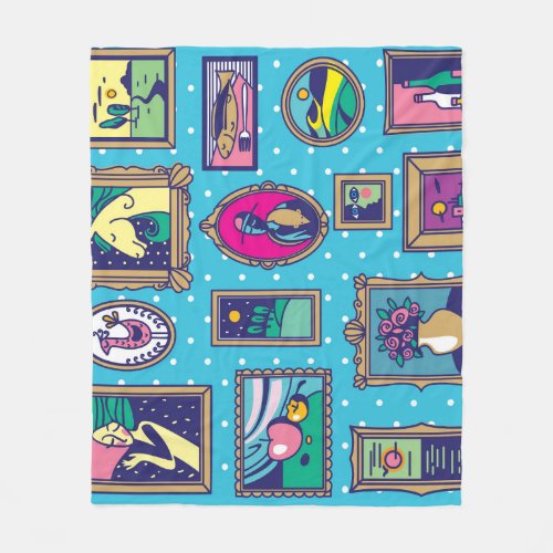 Gallery Wall Diverse Picture Collection Fleece Blanket