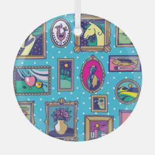 Gallery Wall: Diverse Picture Collection Glass Ornament