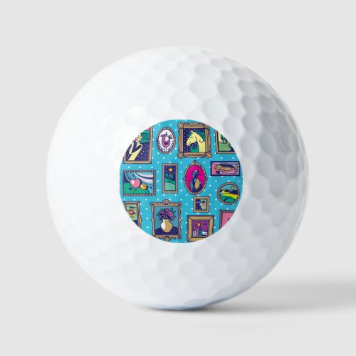 Gallery Wall Diverse Picture Collection Golf Balls