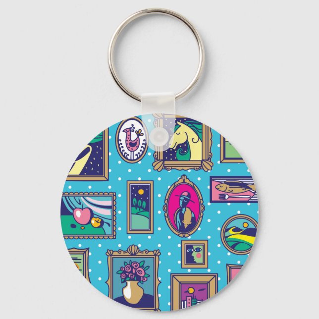 Gallery Wall: Diverse Picture Collection Keychain (Front)