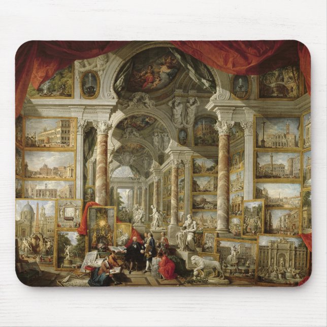Gallery with Views of Modern Rome, 1759 Mouse Pad (Front)