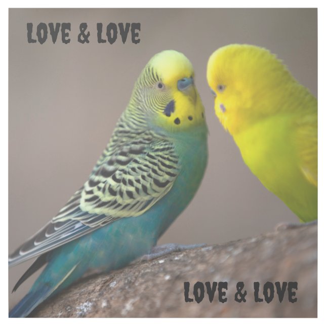 Gallery Wrap Custom parrots image with Love text  (Front)