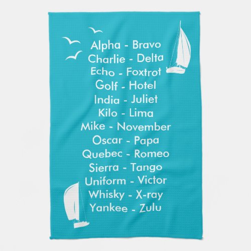 Galley Phonetic Alphabet Radio Language Boat Towel