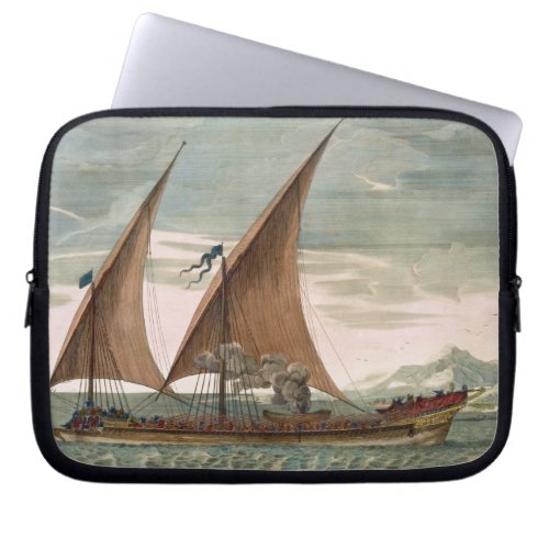 Galley under sail flying standard of the Commande Laptop Sleeve