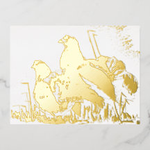 Galli cedroni Oro Foil Holiday Post Card