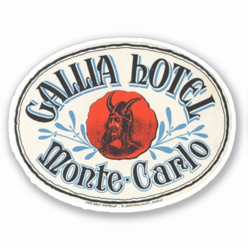 Gallia Hotel Monte Carlo Monaco Sticker