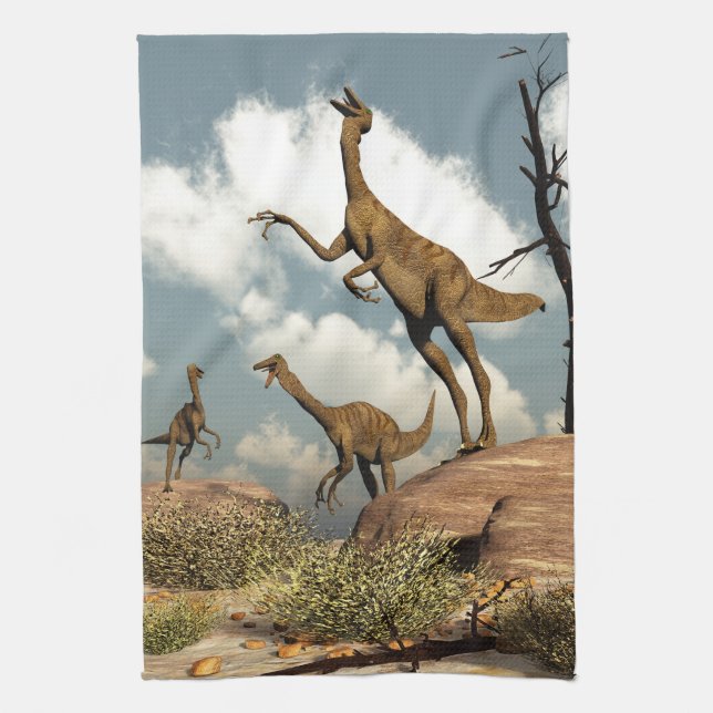 Gallimimus dinosaurs - 3D render Towel (Vertical)