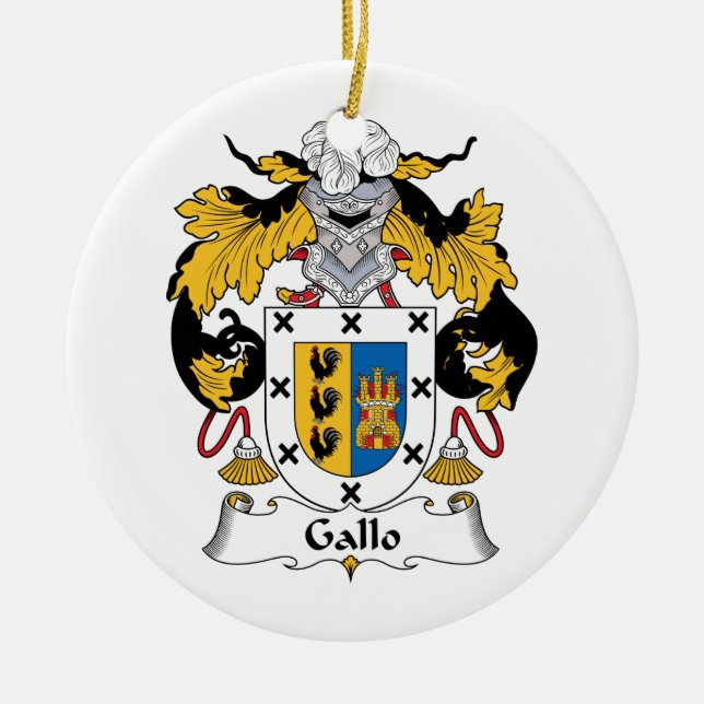 Gallo Family Crest Ceramic Ornament (Front)