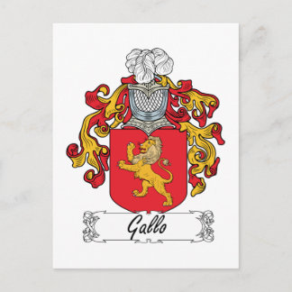 Gallo Family Crest Postcard