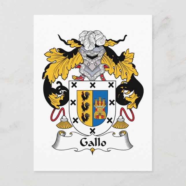 Gallo Family Crest Postcard (Front)