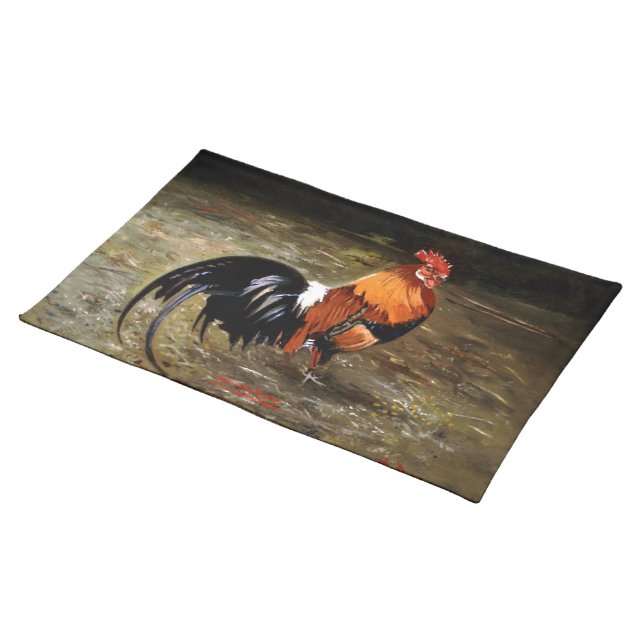 Gallo/Galo/Rooster Cloth Placemat (On Table)