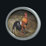 Gallo/Galo/Rooster Oval Belt Buckle<br><div class="desc">Oil painting by J. Castro Dopico. Painting or oil by J. Castro Dopico. Oil painting by J. Castro Dopico.</div>
