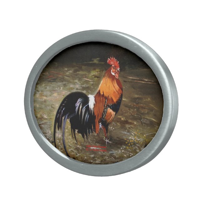 Gallo/Galo/Rooster Oval Belt Buckle (Front Right)