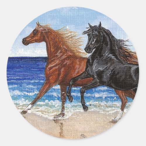Gallop beach Arabian horse sticker