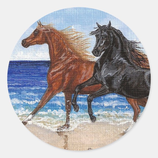 Gallop beach Arabian horse sticker (Front)