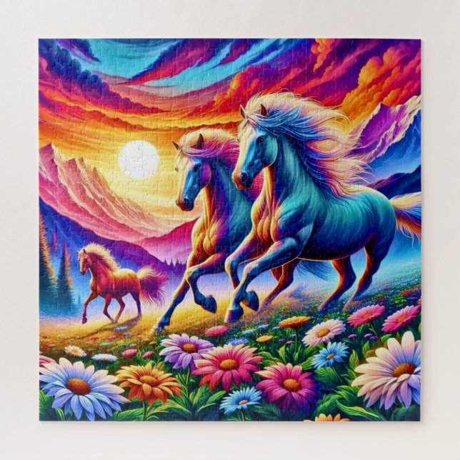 Gallop in a Fantastical Landscape Jigsaw Puzzle (Vertical)