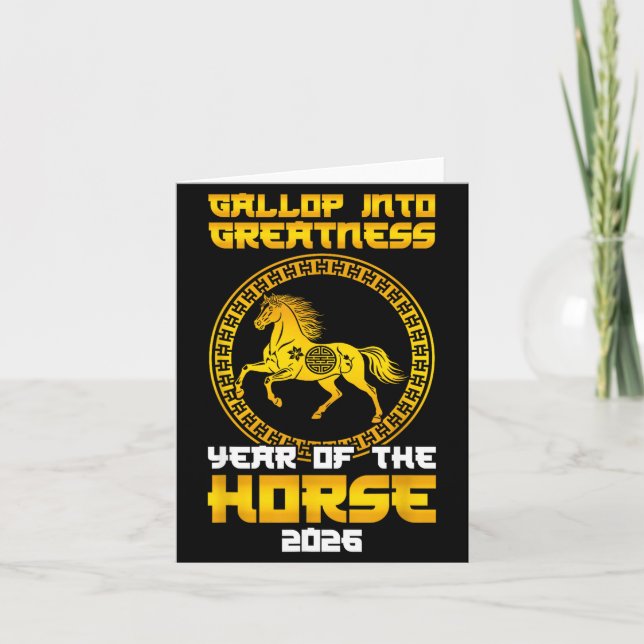 Gallop Into Greatness Year Of The Horse 2026 New Y Card (Front)