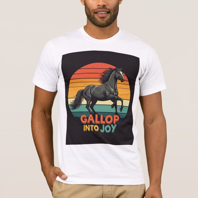 Gallop into joy Tshirt design basic men tshirt  (Front)