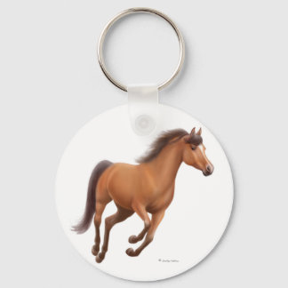 Galloping Bay Horse Keychain