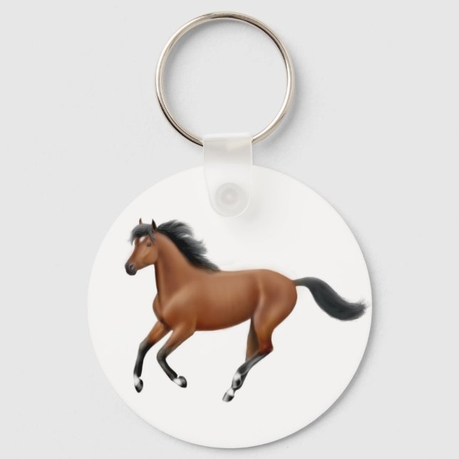 Galloping Bay Horse Keychain (Front)