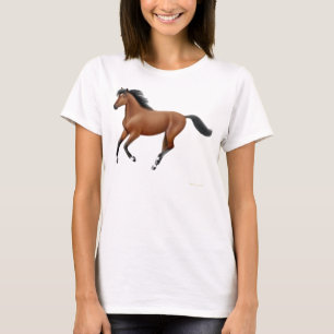 Galloping Bay Horse Ladies Babydoll Shirt