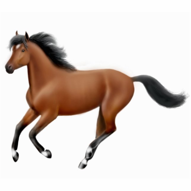 Galloping Bay Horse Ornament (Front)