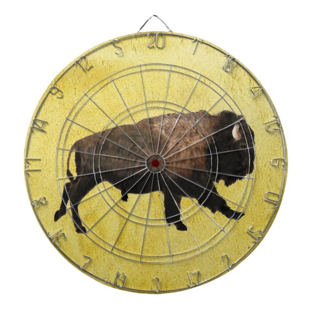 Galloping Bison Dartboard With Darts (Front)