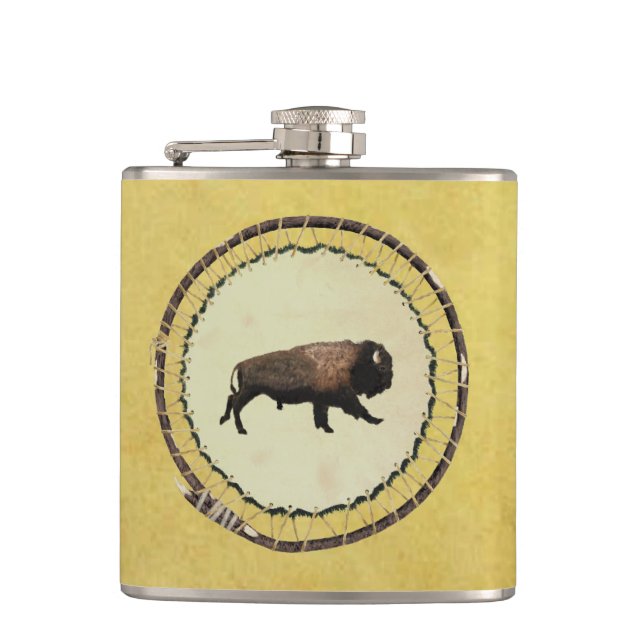 Galloping Bison Flask (Front)