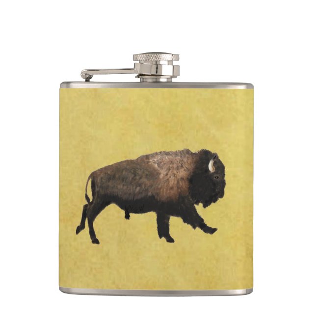Galloping Bison Flask (Front)