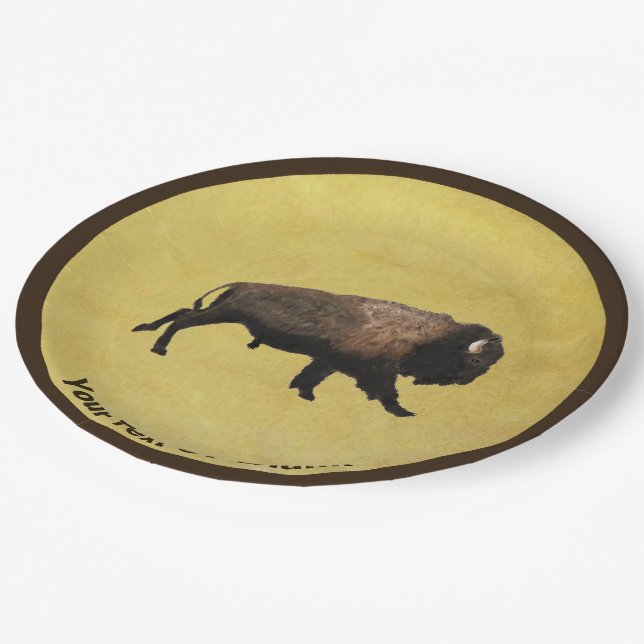 Galloping Bison Paper Plates (Angled)