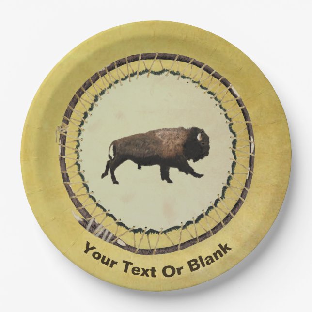 Galloping Bison Paper Plates (Front)