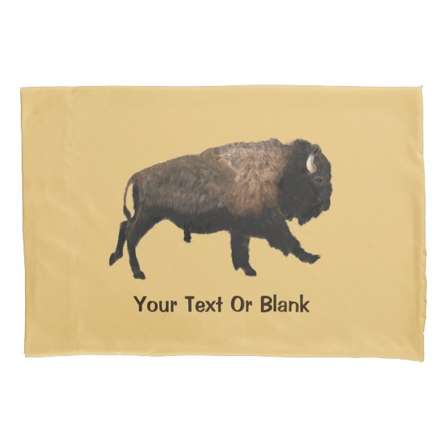 Galloping Bison Pillow Case (Front)