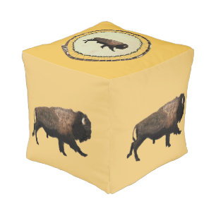 Galloping Bison Pouf