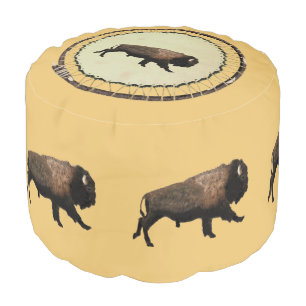 Galloping Bison Pouf