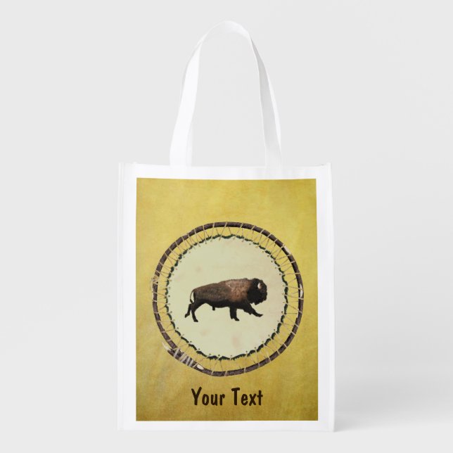 Galloping Bison Reusable Grocery Bag (Front)
