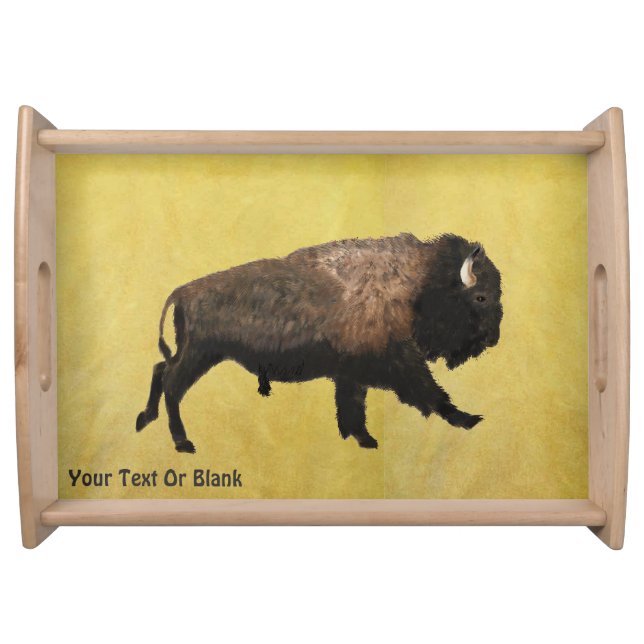 Galloping Bison Serving Tray (Front)