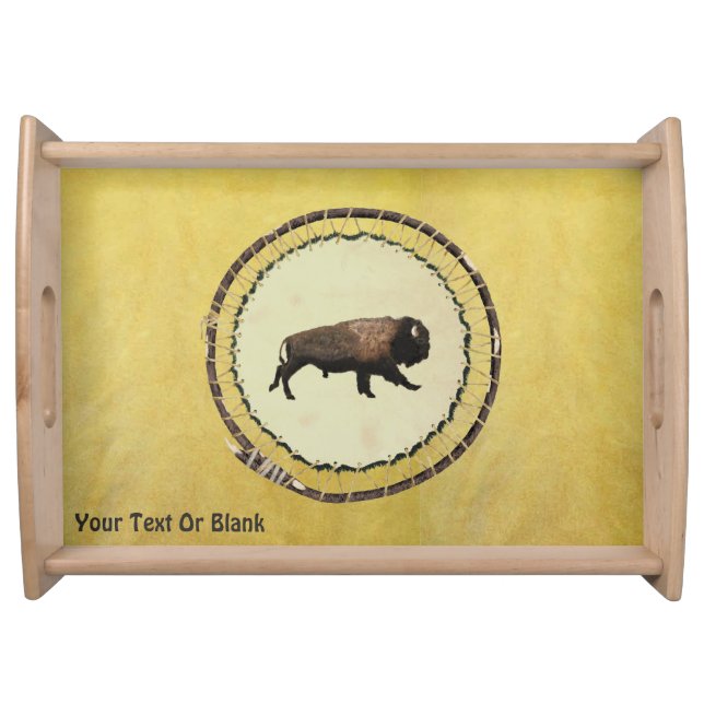 Galloping Bison Serving Tray (Front)
