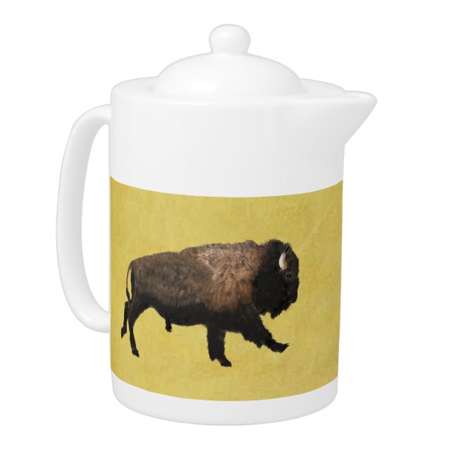 Galloping Bison Teapot (Left)