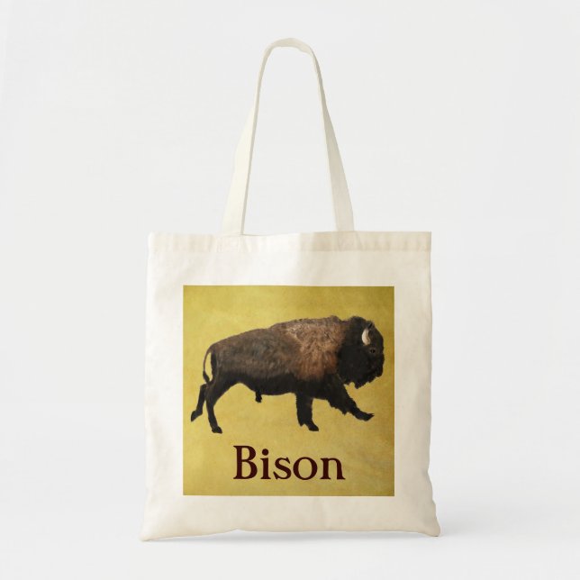 Galloping Bison Tote Bag (Front)