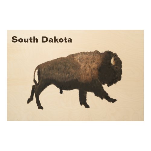 Galloping Bison Wood Wall Decor