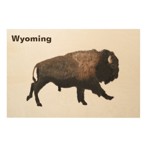 Galloping Bison Wood Wall Decor