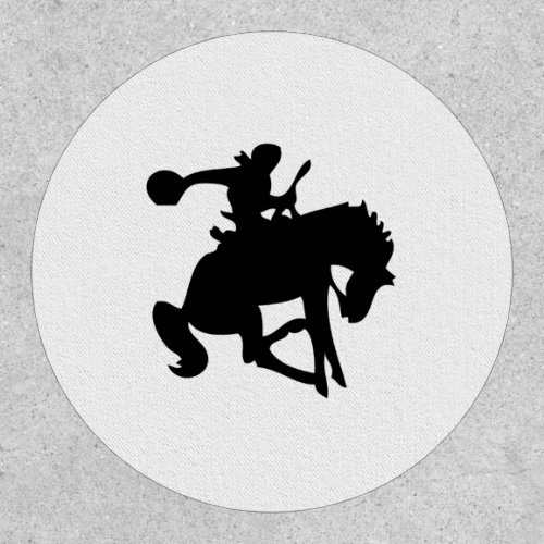 Galloping Bucking Horse Cowboy Silhouette Patch